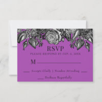 Black and White Roses Electric Purple Wedding