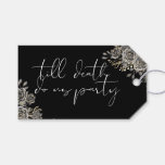 Black And White Roses Floral Gothic Wedding Favor Gift Tags