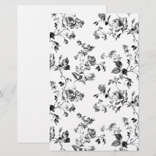 Black and White Roses Floral Pattern (Front/Back)
