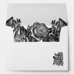 Black and White Roses Gothic Wedding Envelope