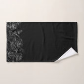 Black and White Roses Modern Chic Bath Towel Set (Hand Towel)