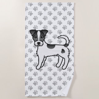 Black And White Rough Coat Parson Russell Terrier Beach Towel