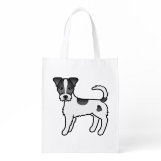 Black And White Rough Coat Parson Russell Terrier Grocery Bag