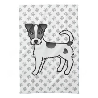 Black And White Rough Coat Parson Russell Terrier Kitchen Towel