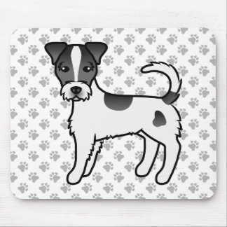 Black And White Rough Coat Parson Russell Terrier Mouse Pad