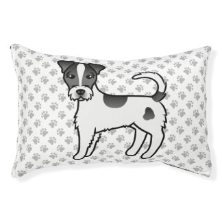 Black And White Rough Coat Parson Russell Terrier Pet Bed