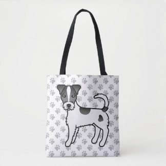 Black And White Rough Coat Parson Russell Terrier Tote Bag