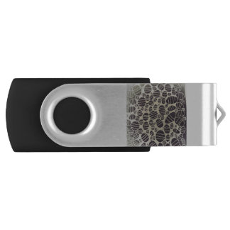 Black and white round abstract art design flash drive