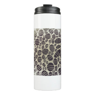 Black and white round abstract art design thermal tumbler