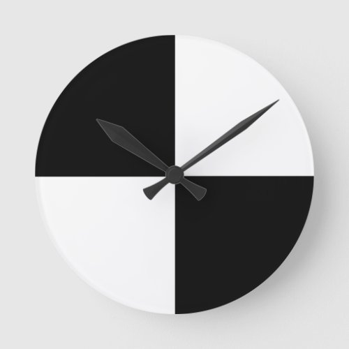 Black and white round clock