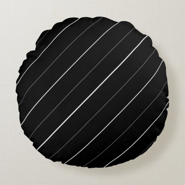 Black And White Round Pillow (Front)