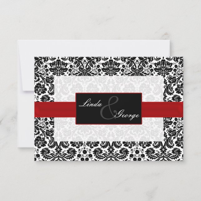 black and white rsvp cards standard 3.5 x 5 (Front)