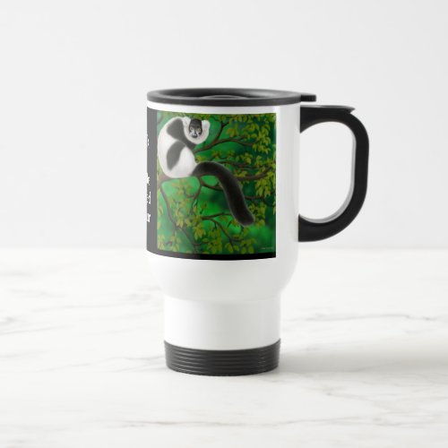 Black and White Ruffed Lemur Travel Mug