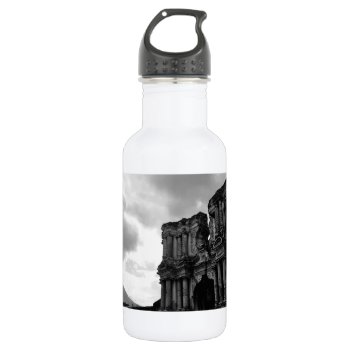 Black And White Ruins Of Antigua Guatemala Stainless Steel Water Bottle by Cesar_Padilla at Zazzle