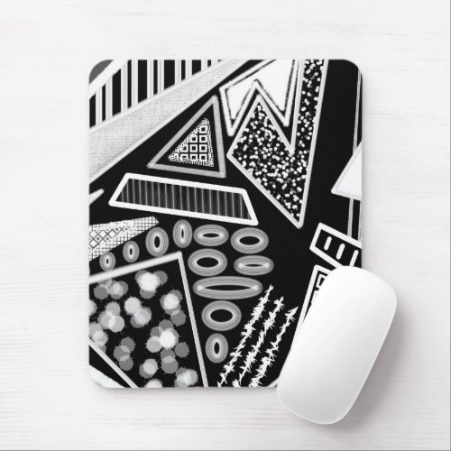 Black And White Runway Fashion Inspired Mouse Pad