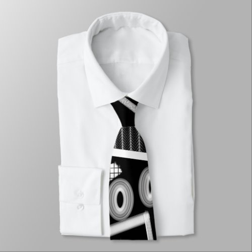 Black And White Runway Fashion Inspired Neck  Neck Tie
