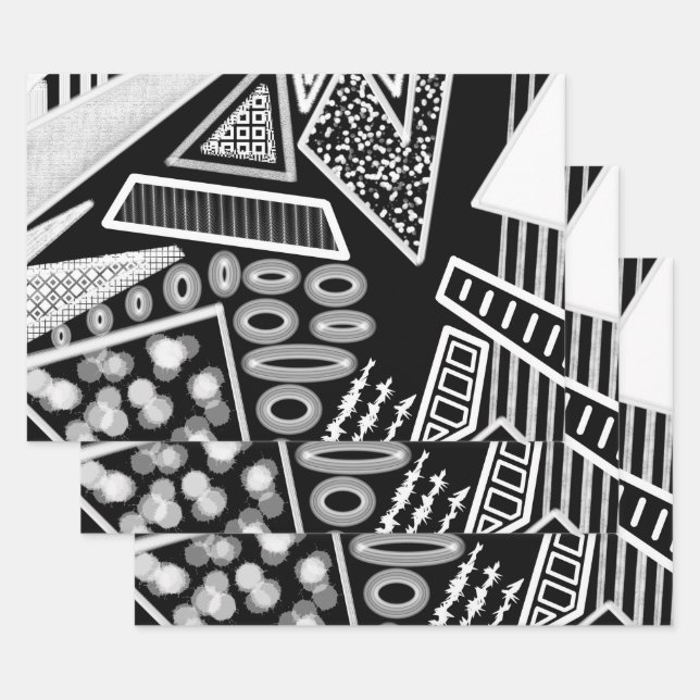 Black And White Runway Fashion Inspired Wrapping Paper Sheets (Set)
