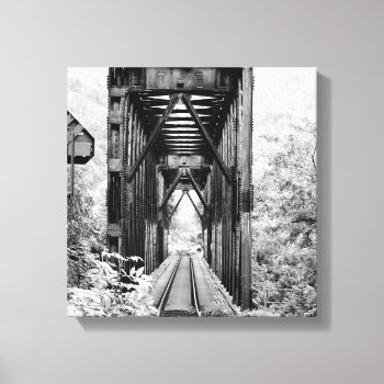 Black And White Rural Train Trellis On Canvas by Heartsview at Zazzle