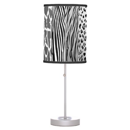 Black And White Rustic Animal Print Style Lamp