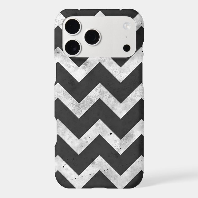 Black and white Rustic Chevron pattern iPhone Case (Back)