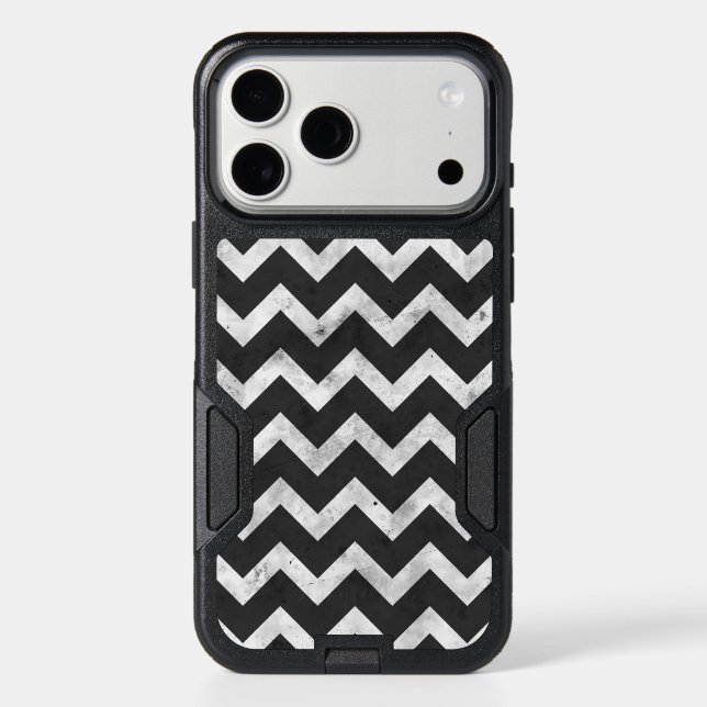 Black and white Rustic Chevron pattern Otterbox iPhone Case (Back)