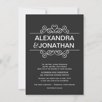 Black And White Rustic Wedding Invitations by weddingtrendy at Zazzle