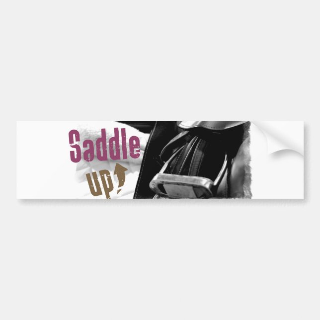 Black and White Saddle Bumper Sticker (Front)