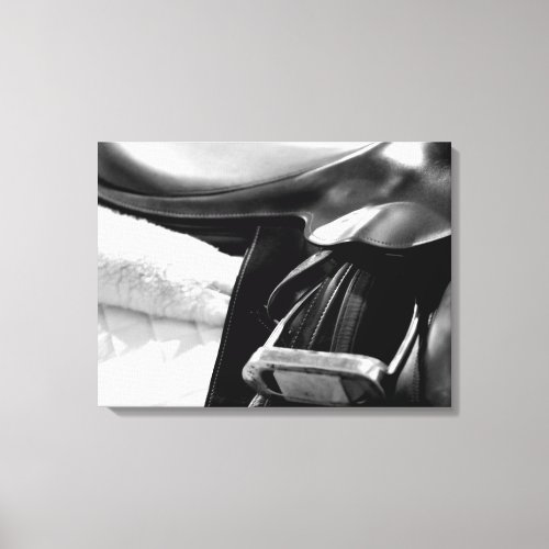 Black and White Saddle Canvas Print