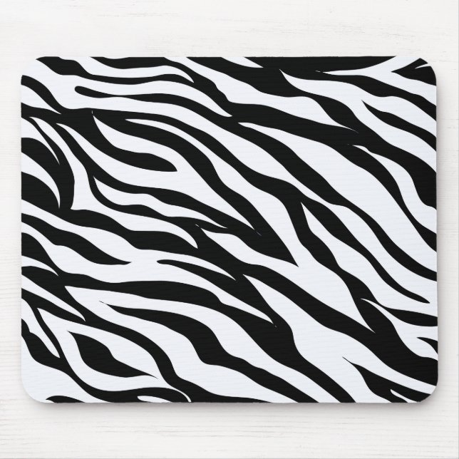 Black and White Safari Theme Zebra Animal Print Mouse Pad (Front)