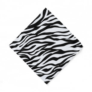 Black and White Safari Zebra Animal Print Bandana