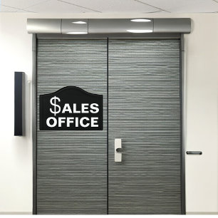Black And White Sales Office Door Sign