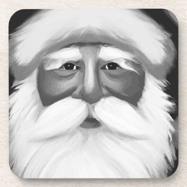 Black and White Santa Claus  Beverage Coaster (Creator Uploaded)
