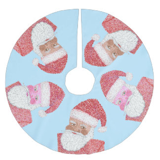 Black and White Santas Christmas Tree Skirt