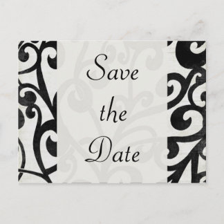 Black and White! Save the Date Announcement Postcard