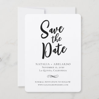 Black and White Save The Date Card Elegant