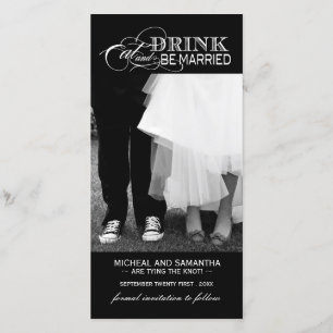 Black and White Save the Date Photo Card (4x8)