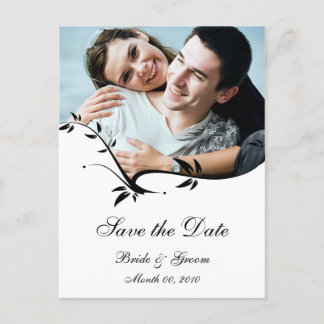 Black and White Save the Date Photo Postcards