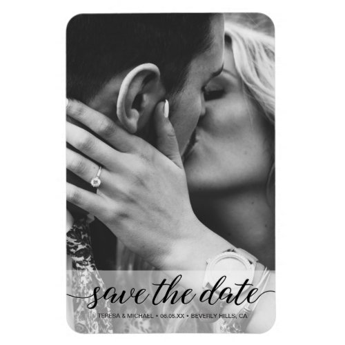 Black and white Save the Date photo vertical Magnet