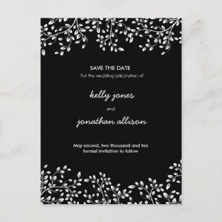 Black and White Save the Date Wedding Invitation