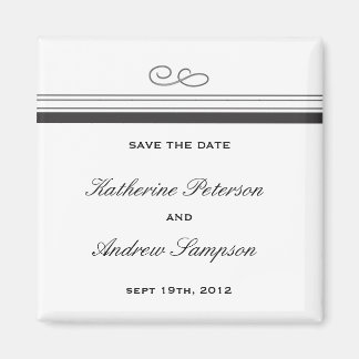 Black and White Save the Date Wedding Magnet