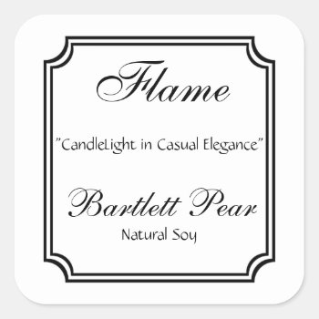 Black And White Scallop Frame Candle Label by NoteableExpressions at Zazzle