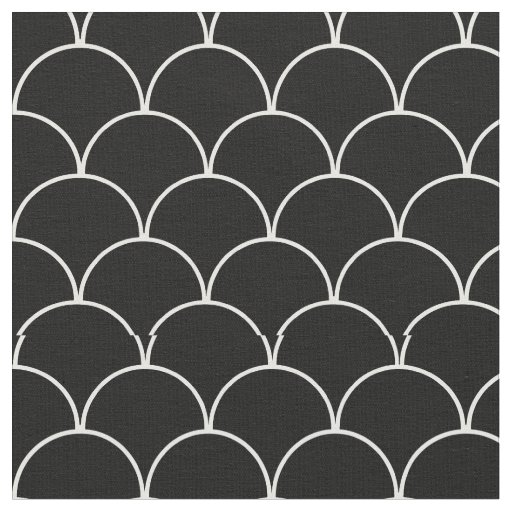 Black and White Scallop Pattern Fabric