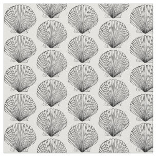 Black and White Scallop Shell Fabric