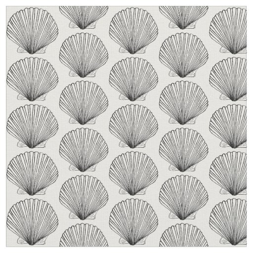 Black and White Scallop Shell Fabric