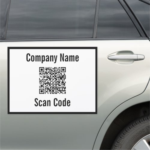 Black and White Scan QR Code Template Car Magnet