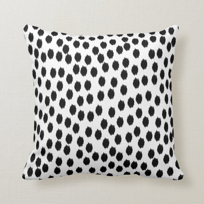 Black and White Scattered Dots Throw Pillow Zazzle
