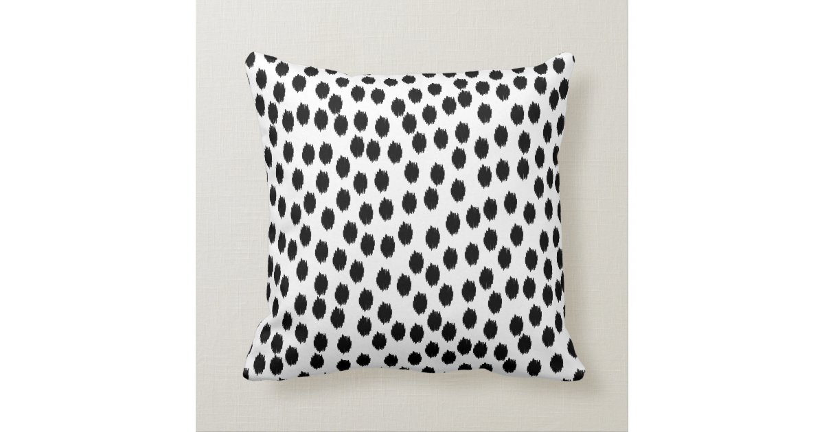 Black and White Scattered Dots Throw Pillow Zazzle