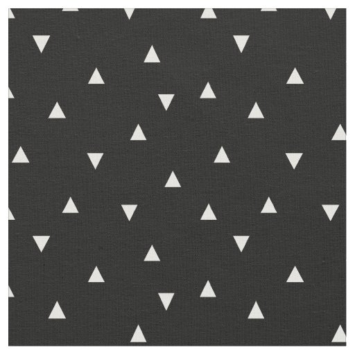 Black and White Scattered Triangles Fabric