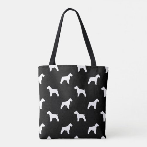 Black and White Schnauzer Silhouettes Patterned Tote Bag