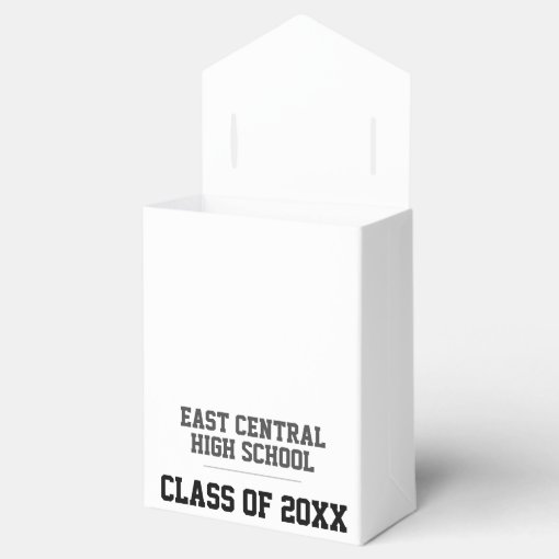 Black and White School Graduation Party Favor Box Zazzle
